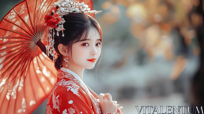 AI ART Portrait of Woman in Traditional Dress