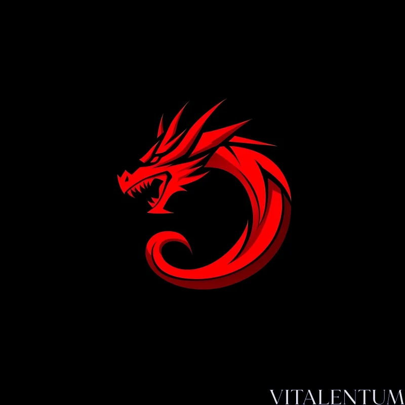 AI ART Stylized Dragon Silhouette Art