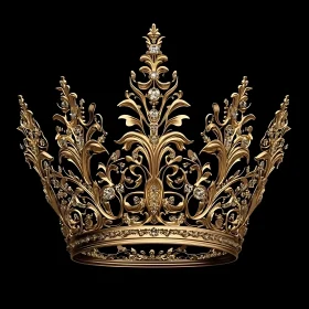 Ornate Gold Crown with Sparkling Jewels