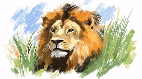 Artistic Lion Portrait