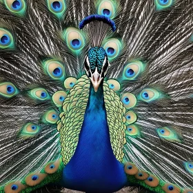 Peacock's Iridescent Feather Fan