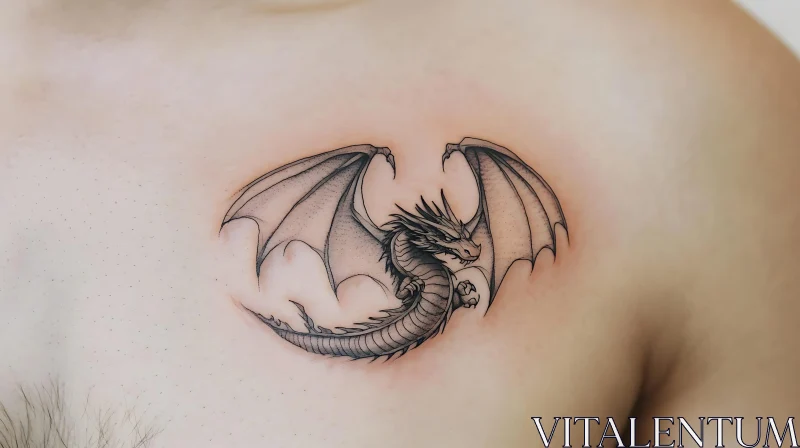 AI ART Elegant Dragon Tattoo Design