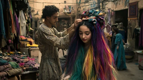 Colorful Hair Styling on the Street