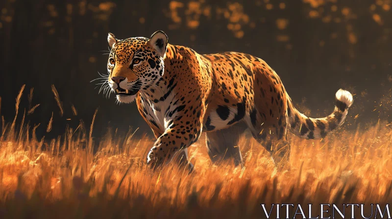 Wild Jaguar in Evening Light AI Image