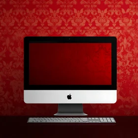 Modern iMac with Elegant Wallpaper Background