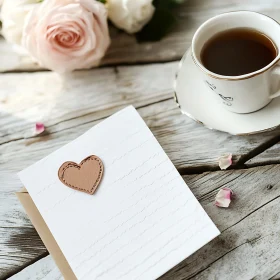 Romantic Still Life with Tea and Roses