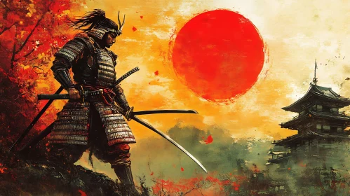 Warrior's Resolve Under the Crimson Sun