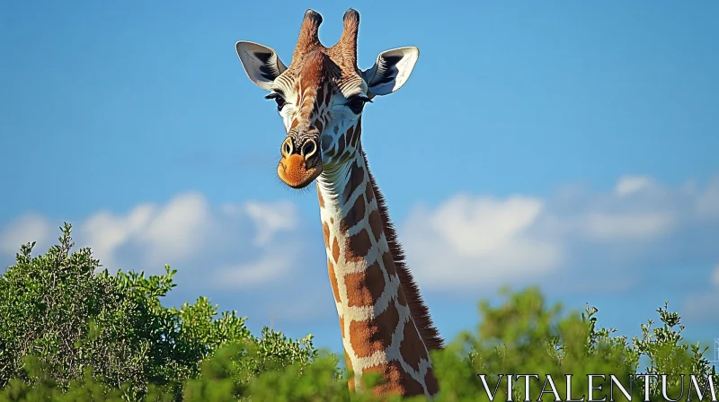 AI ART Giraffe Among Lush Foliage