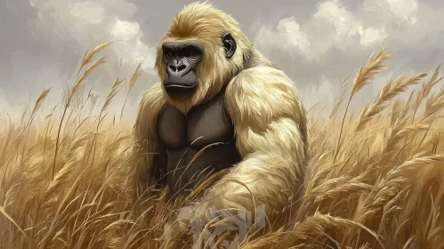 White Gorilla in Wheat