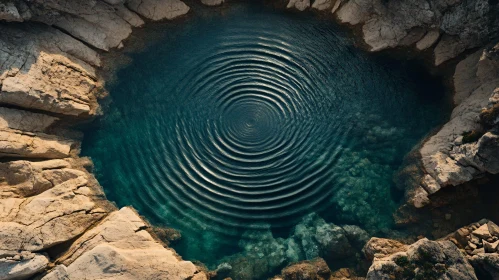 Serene Natural Pool Surrounded by Rock Formations