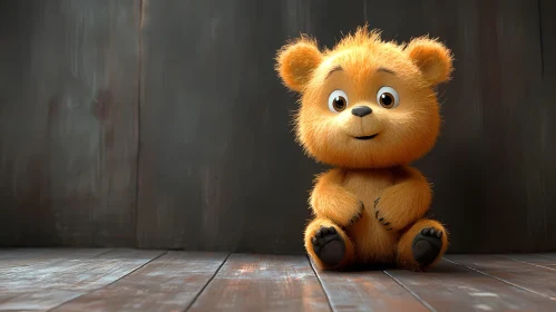 Charming Orange Bear Character