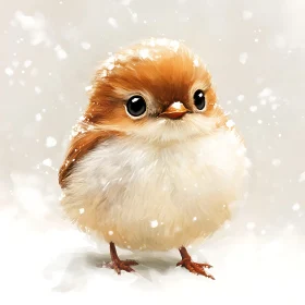 Whimsical Winter Bird Portrait