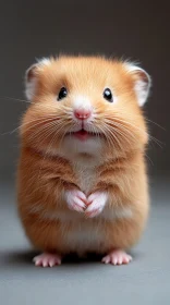 Cute Fluffy Hamster Portrait