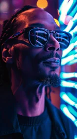 Snoop Dogg Under Neon Glow