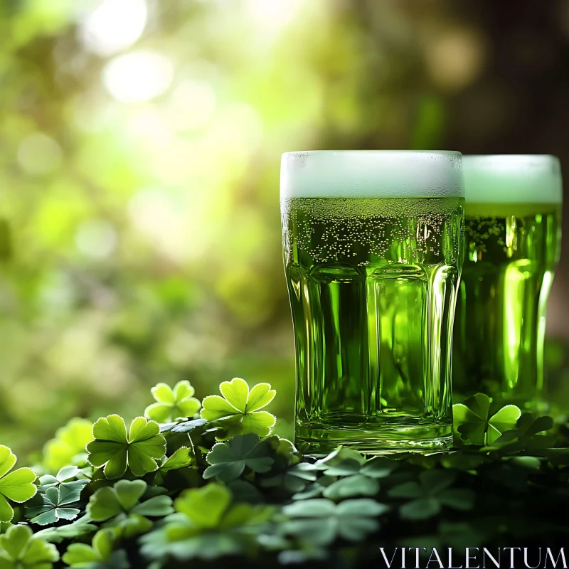 AI ART St. Patrick's Day Green Beer Celebration