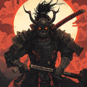 Samurai Warrior in Dark Armor