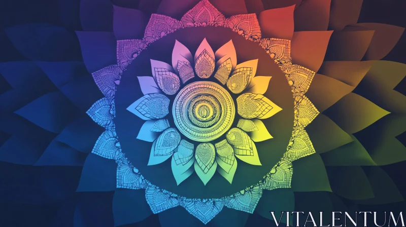 Geometric Floral Pattern Mandala Art AI Image