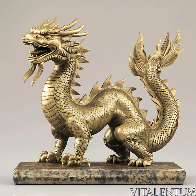 Sculpted Golden Dragon: A Mythical Icon AI Image