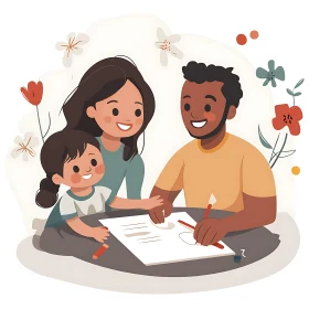 Illustration of a Family Drawing