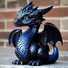 Whimsical Blue Dragon Figurine Display