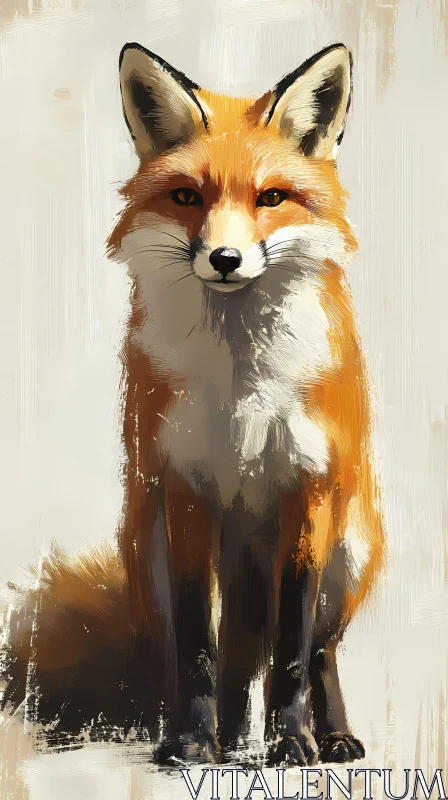 Fox in Digital Brushstrokes AI Image