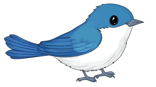 Whimsical Bluebird Character Design