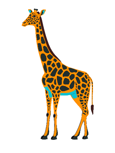 Cartoon Giraffe T-Shirt Design for Children