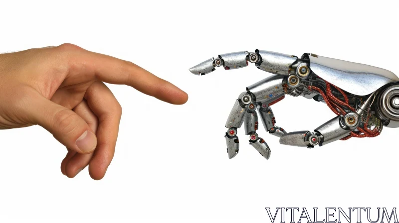 Clever and Humorous Robot Hand Reaching Artwork AI Image