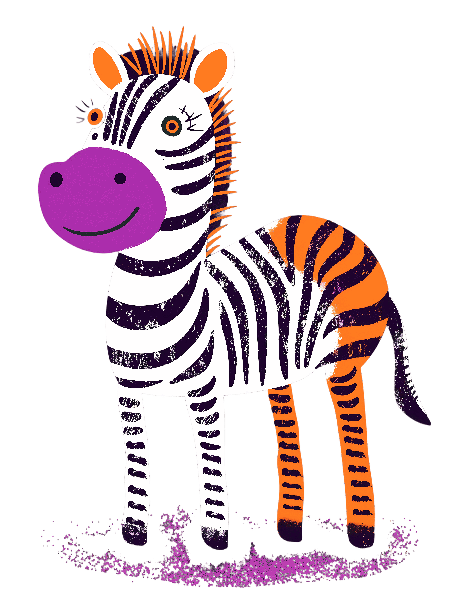 Whimsical Zebra T-Shirt Design POD Design