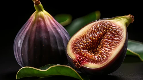 Dark Elegance: Black Figs on a Black Background