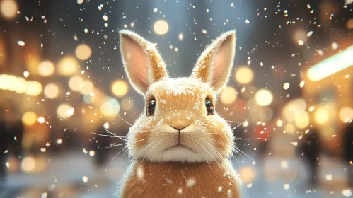 Cute Bunny with Snowflakes