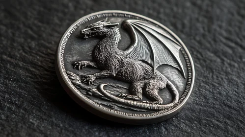 Silver Dragon Embossed Coin