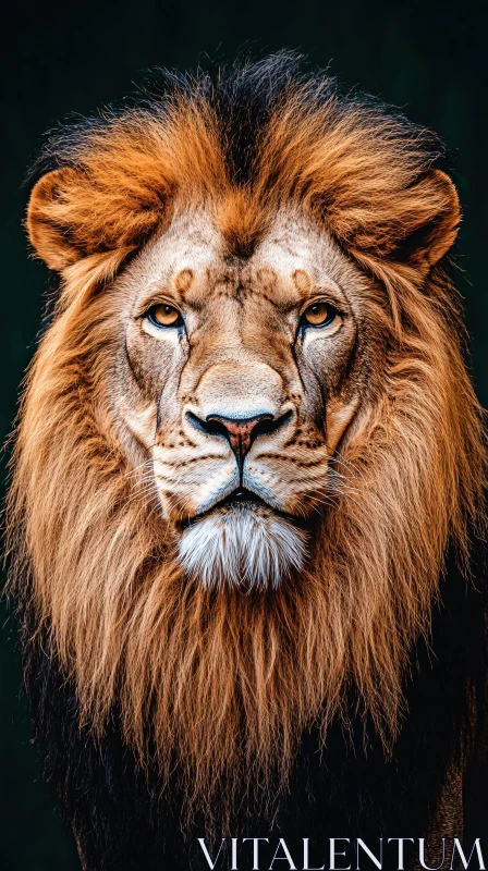 Lion with Magnificent Mane AI Image