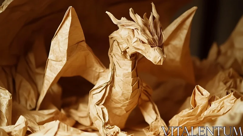 AI ART Paper Crafted Dragon Sculpture