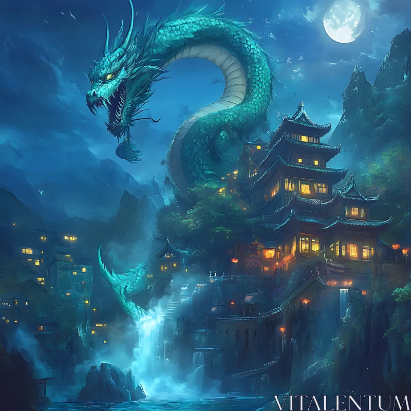 AI ART Fantasy Dragon Landscape