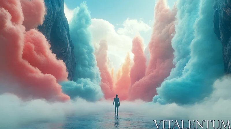 Pastel Cloudscape Dream Walker AI Image