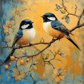 Two Birds Floral Artwork