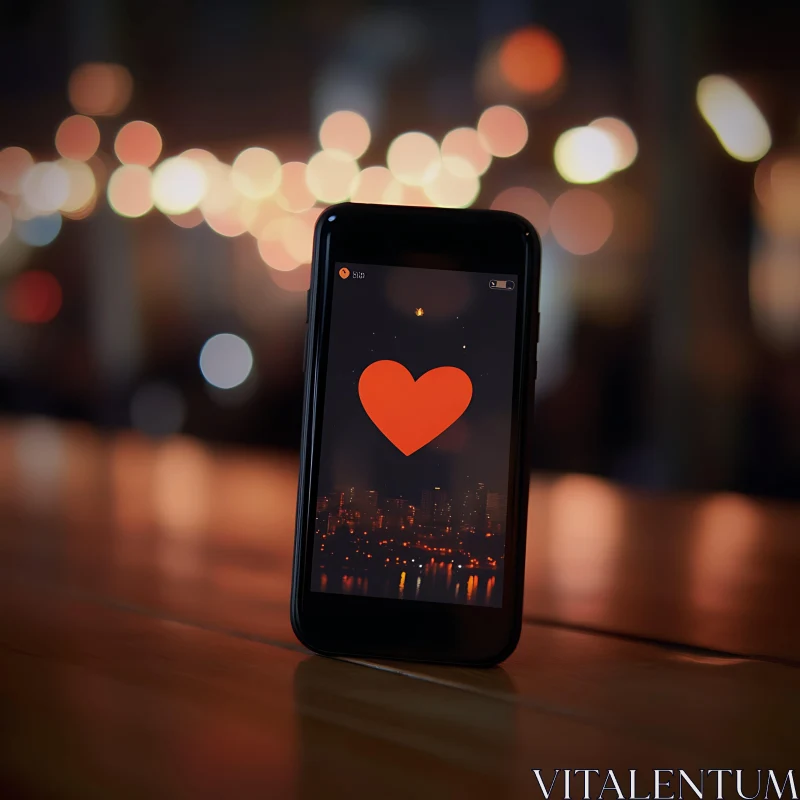 Smartphone Love in the City AI Image