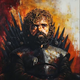 Bearded Man on Iron Throne Artwork