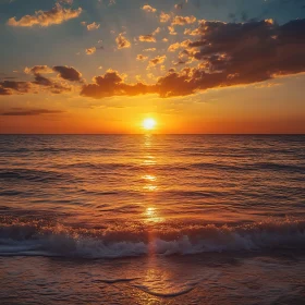 Ocean Sunset with Golden Light