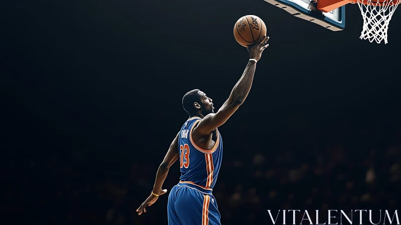 Athlete Performing Slam Dunk AI Image