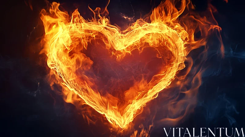 Heart Shaped Flames AI Image