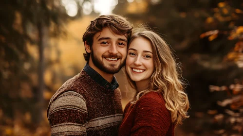 Couple's Portrait in Autumnal Hues