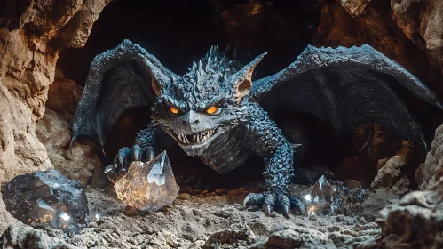 Cave Dragon with Crystals