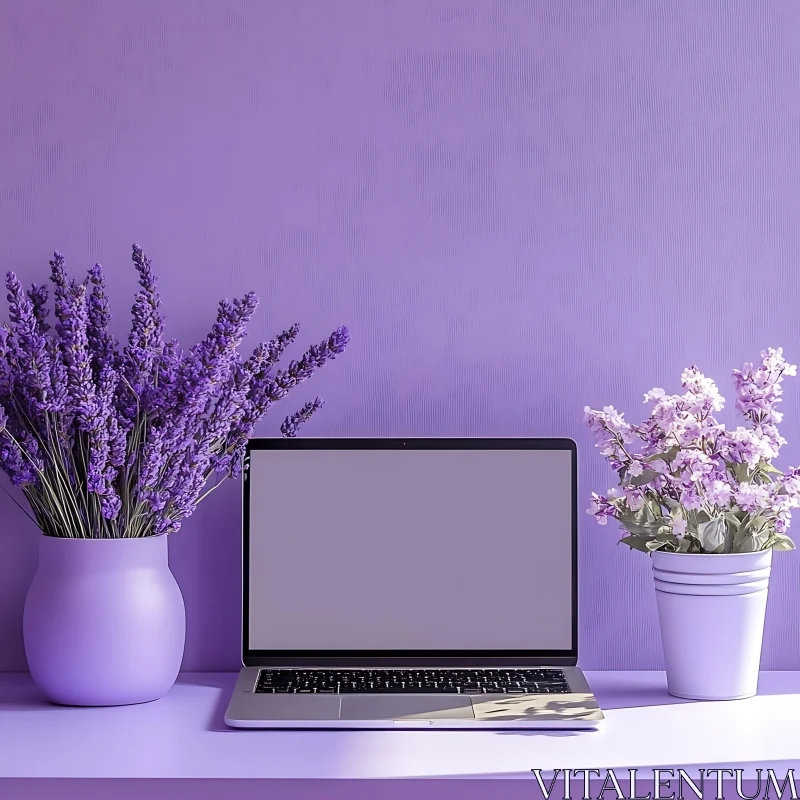 Lavender Infused Workspace AI Image