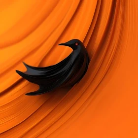 Black Bird Abstract Composition