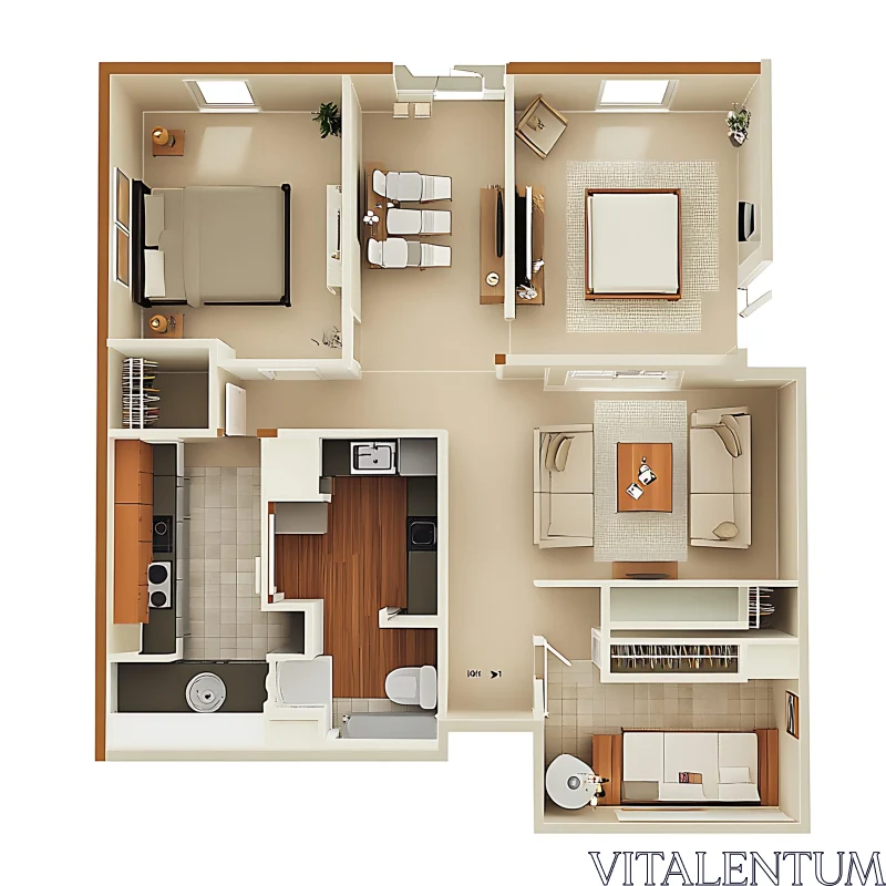 Apartment Layout Design Blueprint AI Image