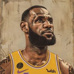 Detailed Portrait of LeBron James