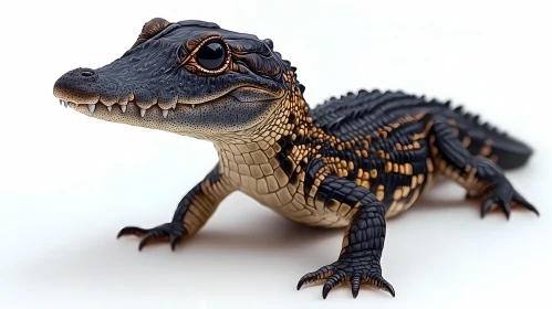 Black and Gold Alligator Image