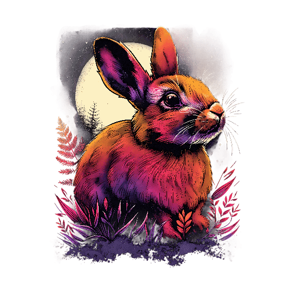 Moonlit Rabbit Tee Design POD Design